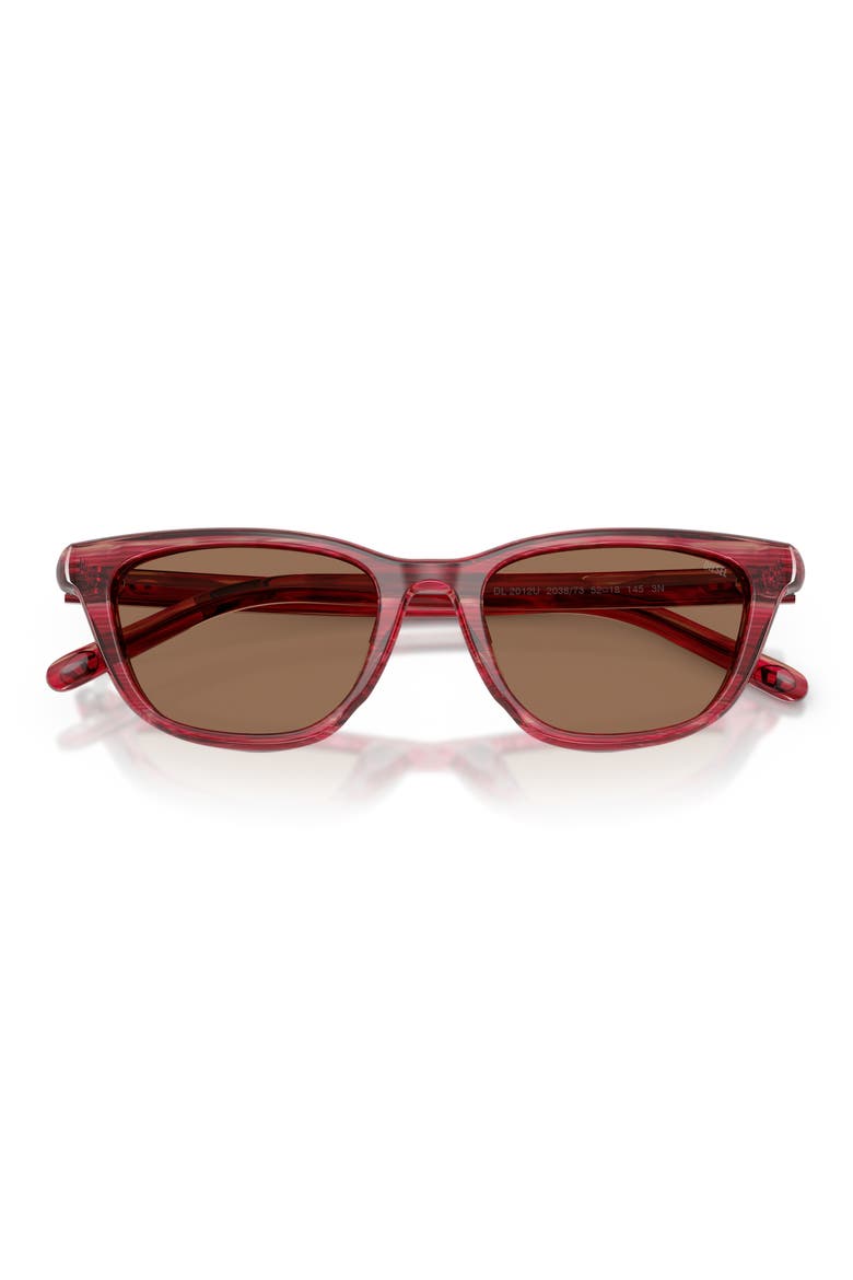 52mm Cat Eye Sunglasses, Alternate, color, STRIATED RED / DARK BROWN