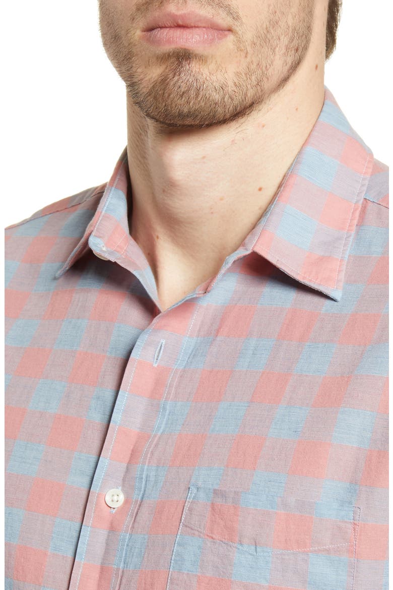 Cloud Summer Blend Regular Fit Stretch Check Button-Up Shirt, Alternate, color, ROSE BUFFALO CHECK
