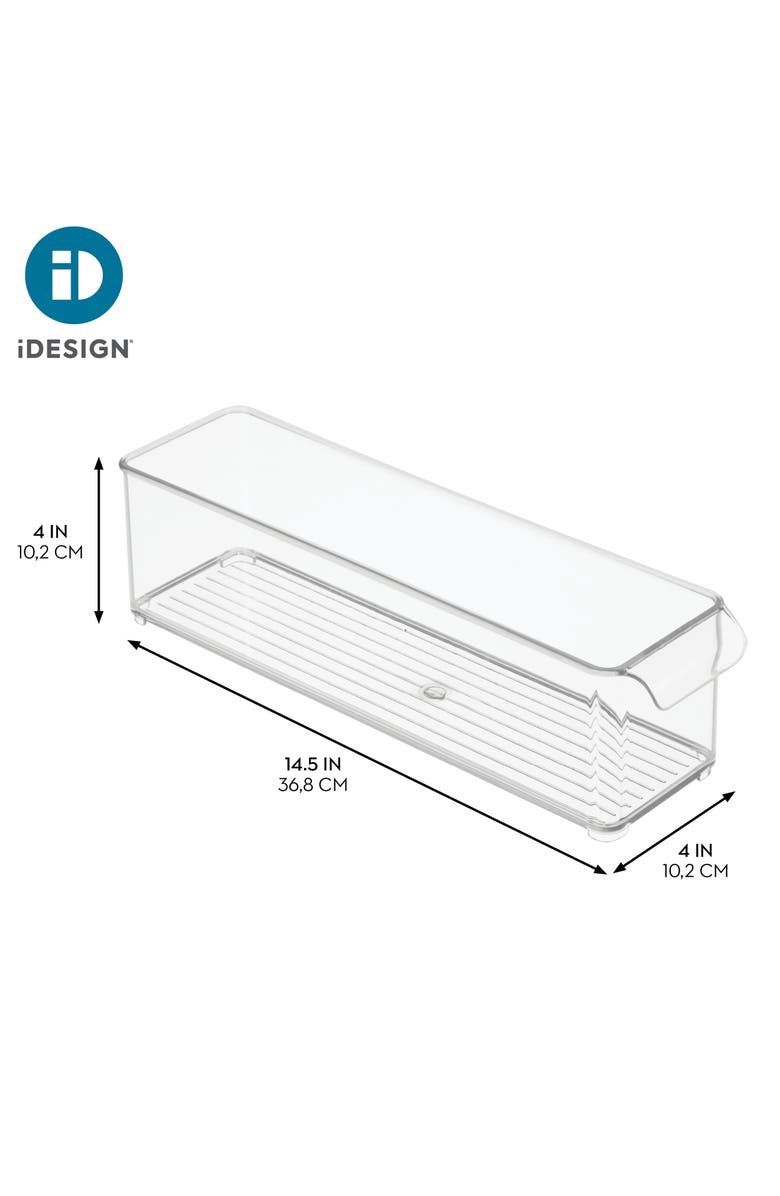 Basic Stackable Fridge Storage Bin with Handle, Set of 6, Clear, Made in USA, Alternate, color, Clear