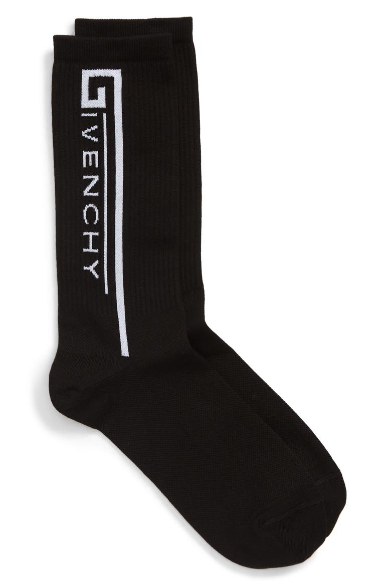 Logo Socks, Main, color, BLACK/ WHITE