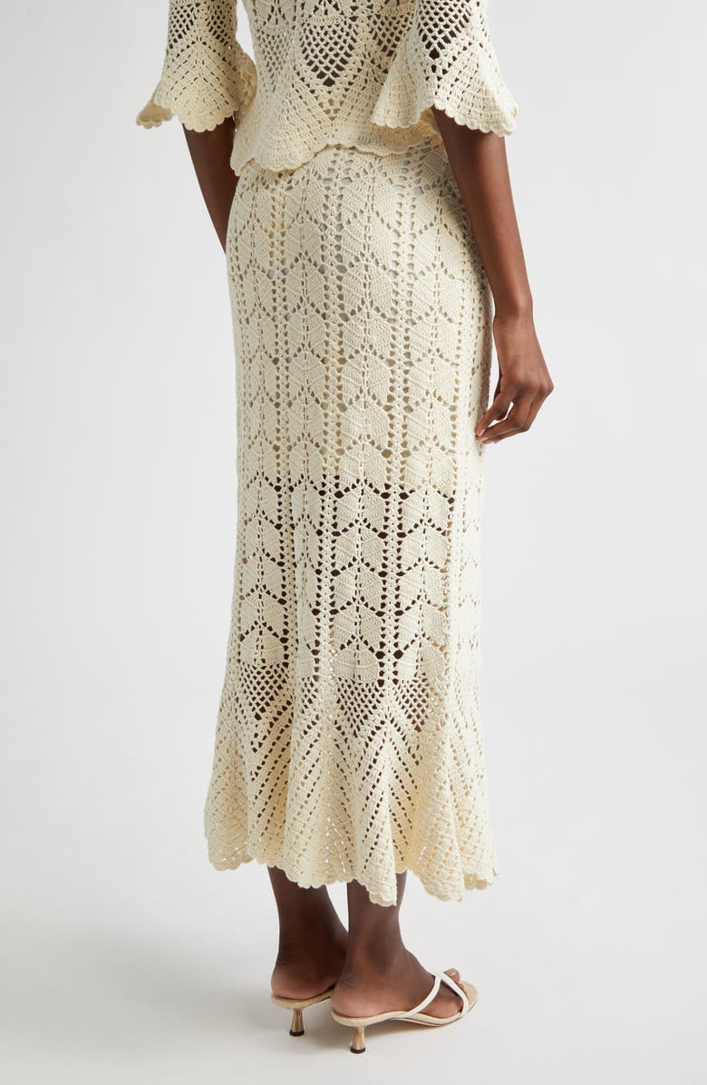 Zimmermann Awaken Crochet Midi Skirt, Alternate, color, Cream