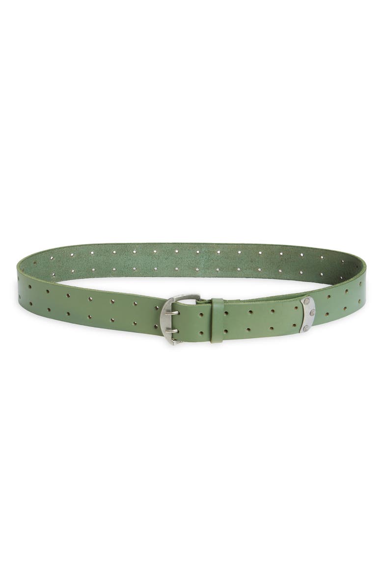 Free People WTF Double Cross Leather Belt, Main, color, Secret Sage