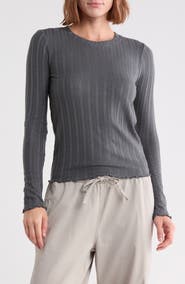 Splendid Long Sleeve Pointelle T-Shirt