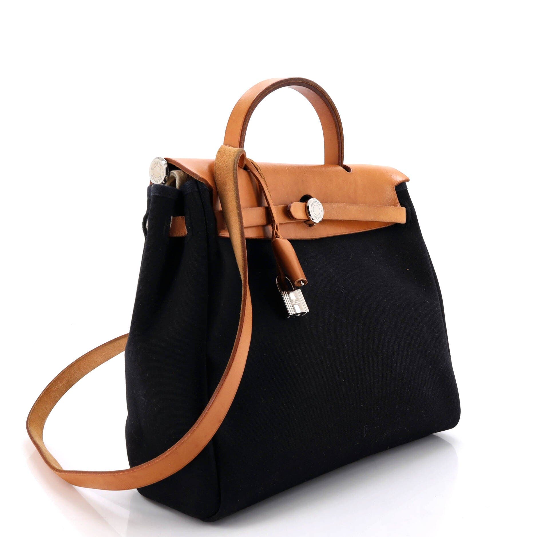 Pre-Owned Hermes Herbag Toile and Leather PM, Alternate, color, Ecru