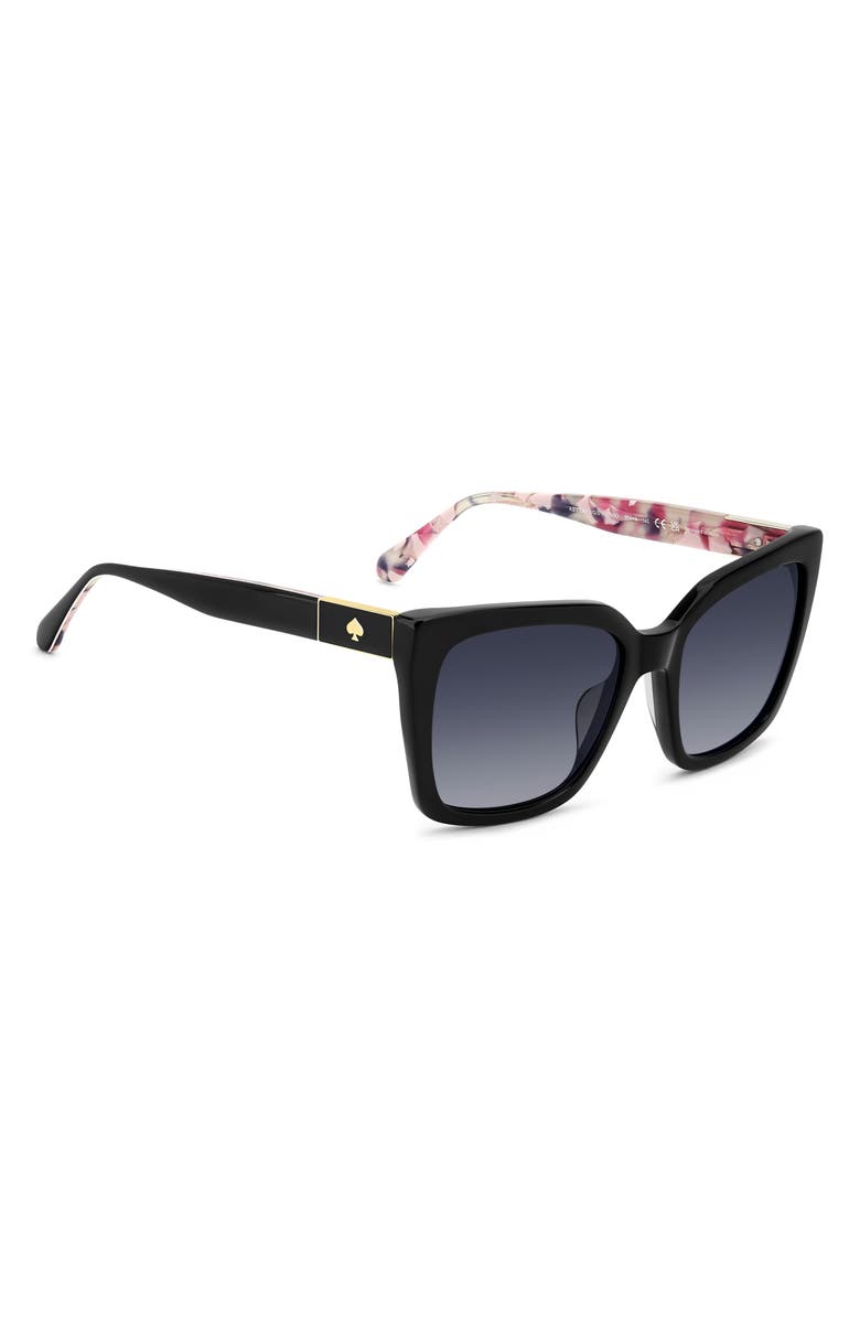 Kate Spade New York lilah 55mm gradient square sunglasses, Alternate, color, Black Pink Havana/ Dark Grey