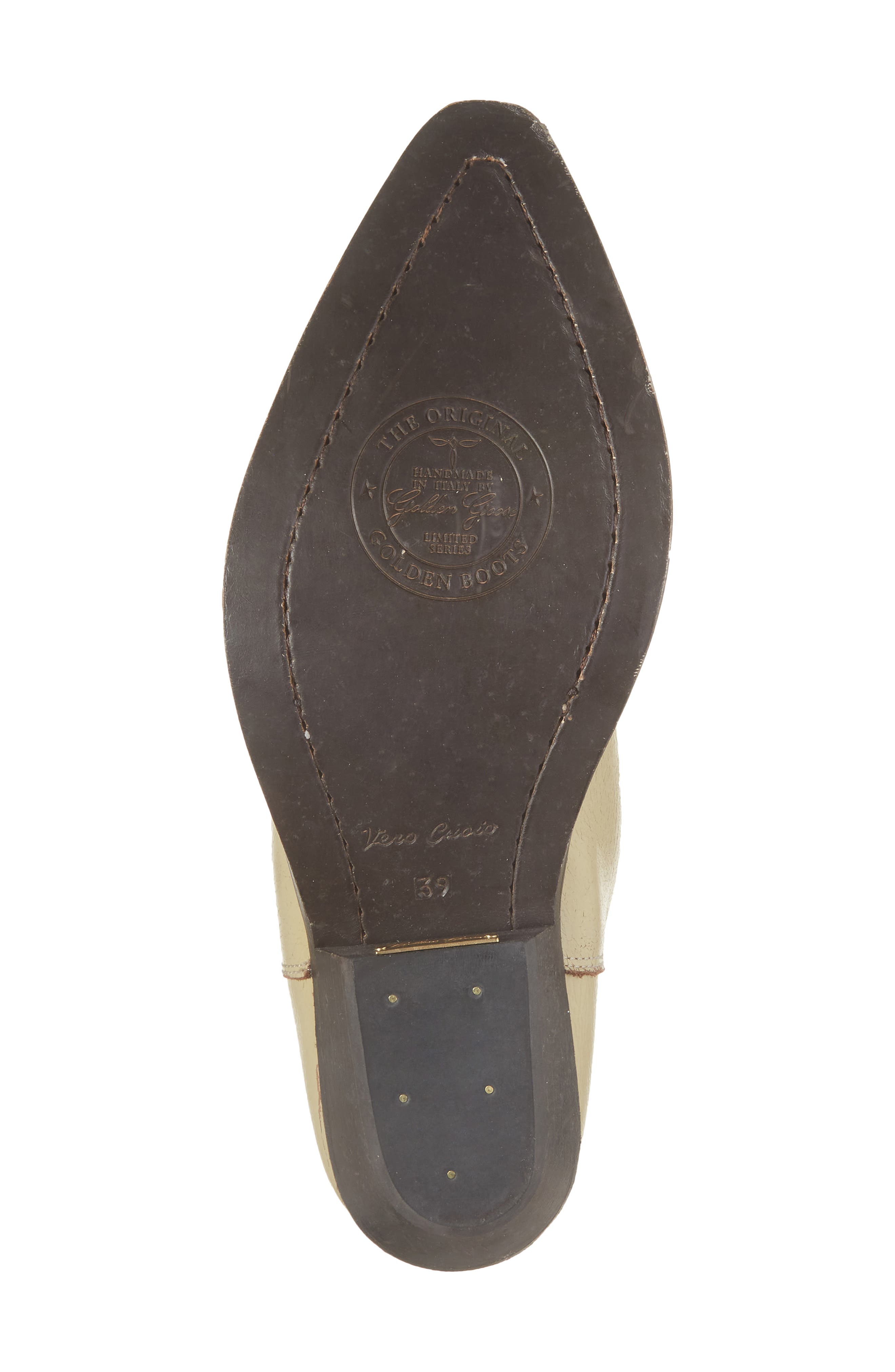 Golden Goose Wish Star Short Western Boot, Alternate, color, Cream/ Brown