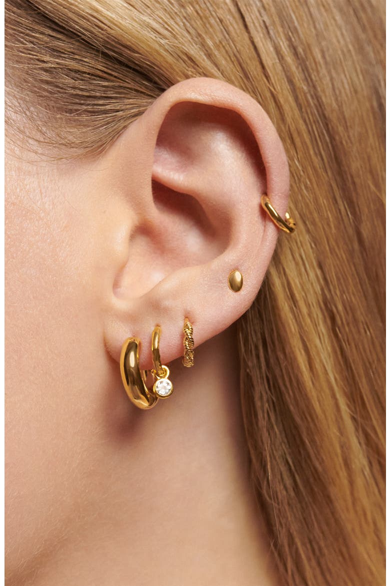 Essential Tube Huggie Hoop Earrings, Alternate, color, 18CT GOLD VERMEIL