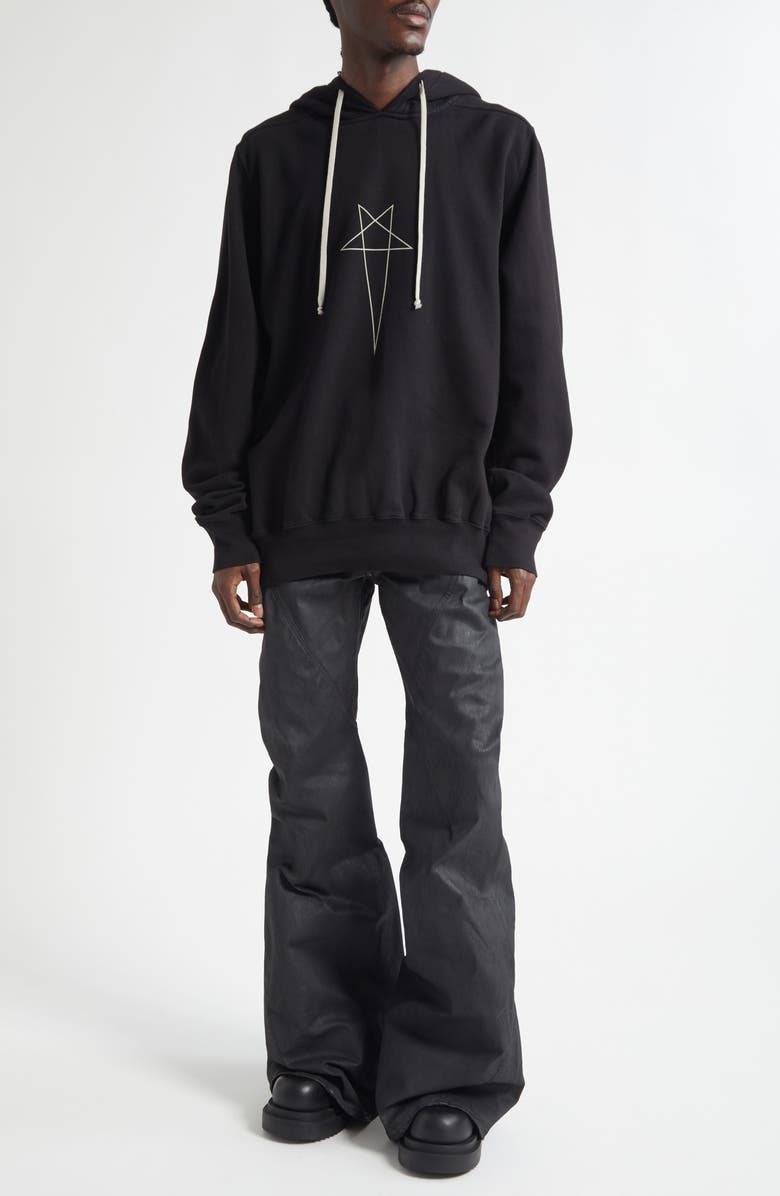 Rick Owens DRKSHDW Oversize Graphic Hoodie, Alternate, color, Black/ Pearl