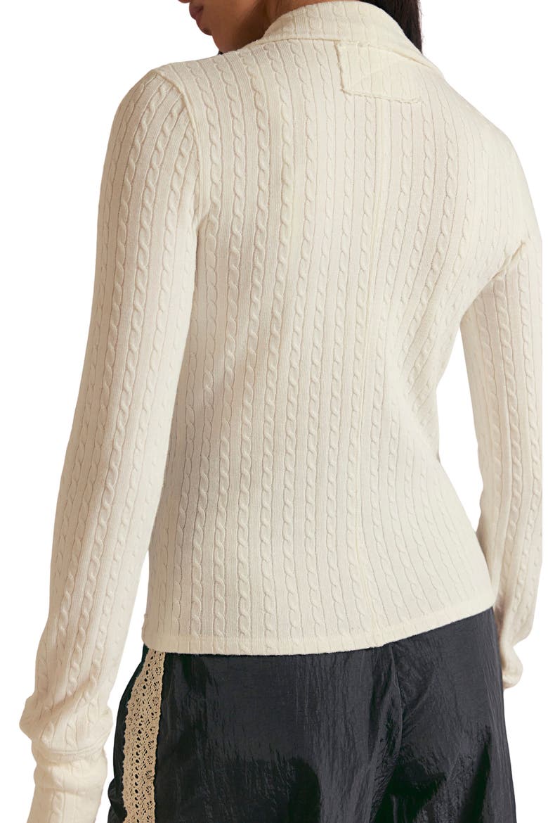 Brunch GIrl Zip Cardigan, Alternate, color, CLEAN IVORY