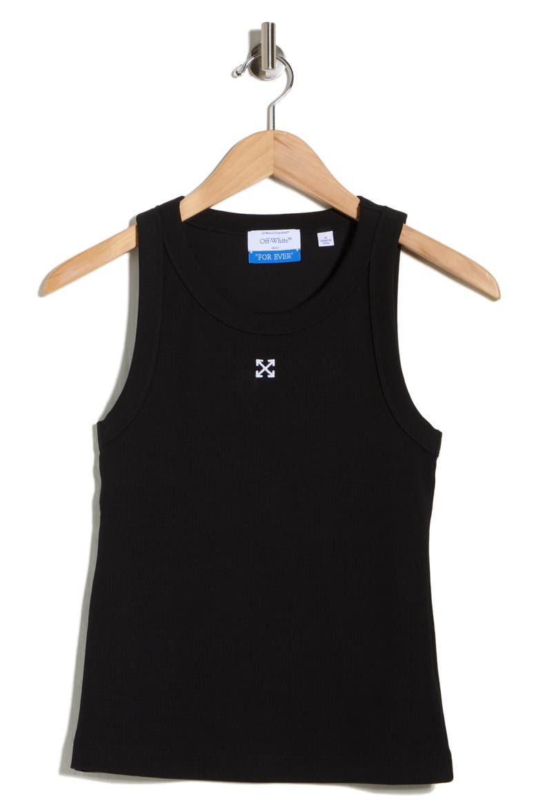 Fitted Ribbed Crop Tank, Alternate, color, BLACK NIGHT