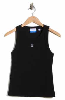 Off-White Fitted Ribbed Crop Tank