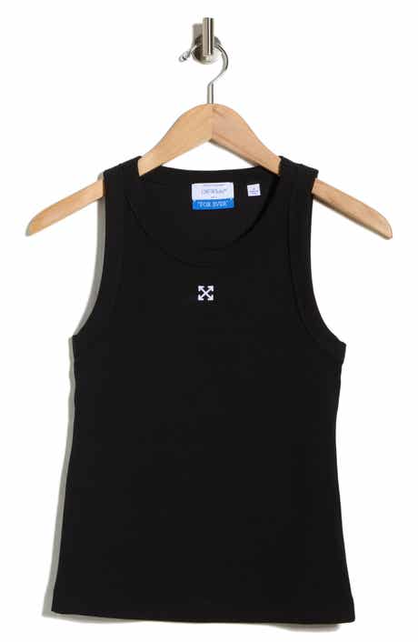 Off-White Fitted Ribbed Crop Tank