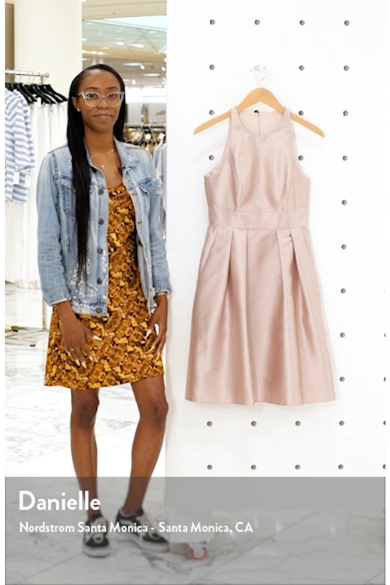 Jewel Neck Satin Cocktail Dress video