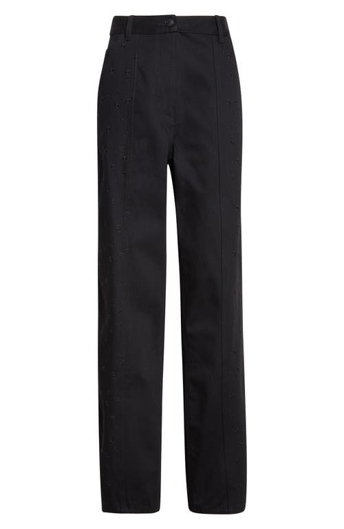 Cecilie Bahnsen Bliss Floral Embroidered High Waist Jeans In Black