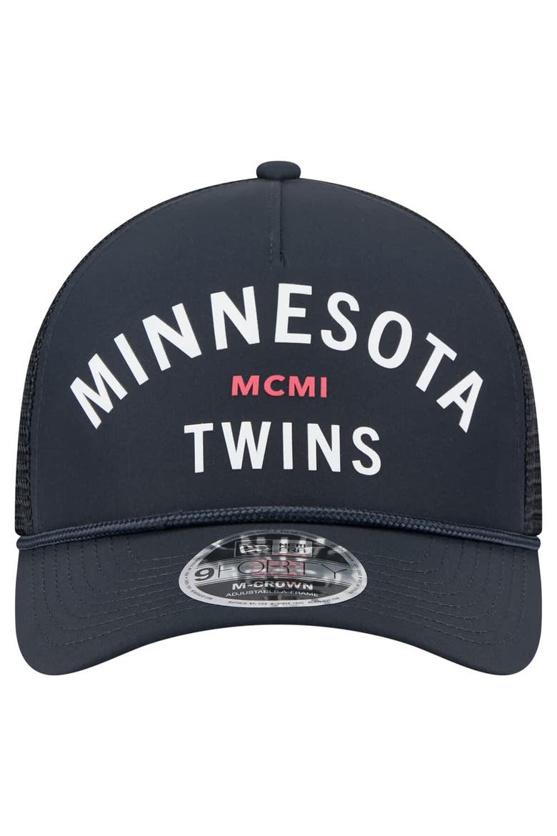 Men's New Era  Navy Minnesota Twins Minimalist 9FORTY A-Frame Adjustable Hat, Alternate, color, Navy