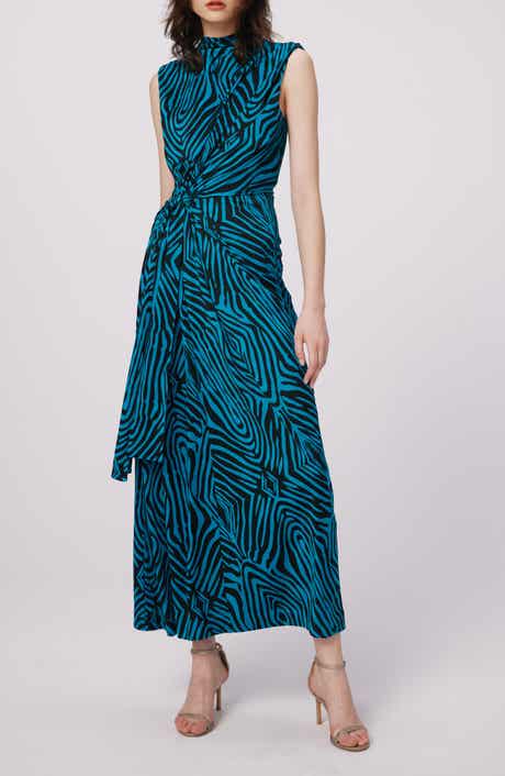 Geri Print Tie Waist Sleeveless Maxi Dress