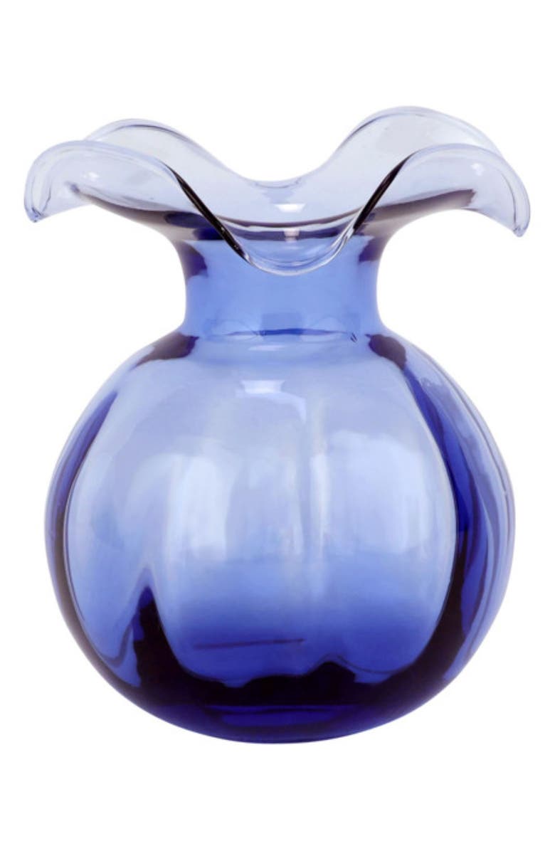 VIETRI Hibiscus Glass Indigo Bud Vase, Main, color, Dark Purple