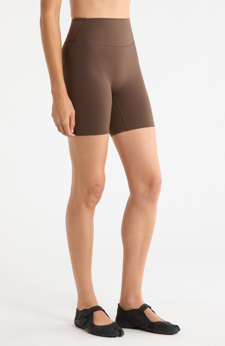 NikeSKIMS Shine Bonded Waist Bike Shorts, Alternate, color, Nskm Dark Sepia