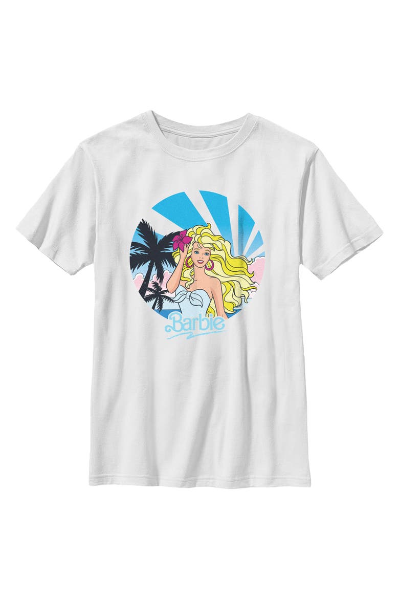 Boys' Retro Tropical Portrait T-Shirt, Main, color, White