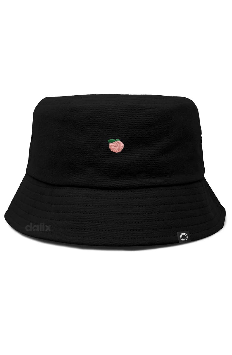 Dalix Lil Peach Bucket Hat, Main, color, Black
