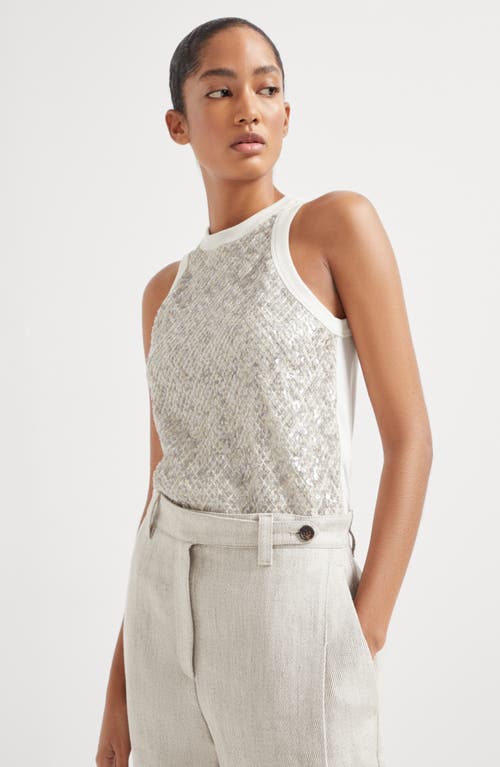 Brunello Cucinelli Linen Cover Tapered Trousers In Cool Beige