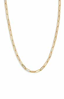 GABI RIELLE Mini Link Paper Clip Chain Necklace