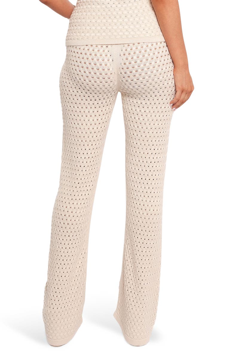 Petal & Pup Fonte Open Knit Straight Leg Pants, Alternate, color, Cream
