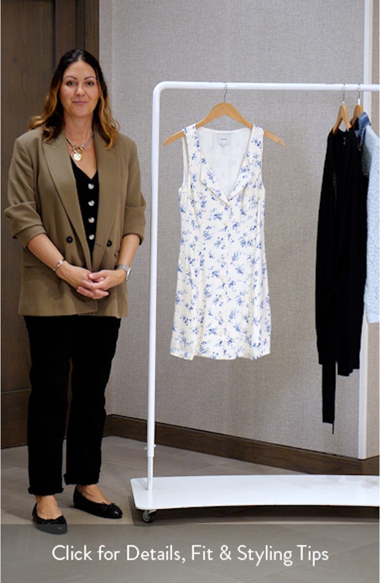 Rilynn Floral Sleeveless Front Button Minidress, sales video thumbnail