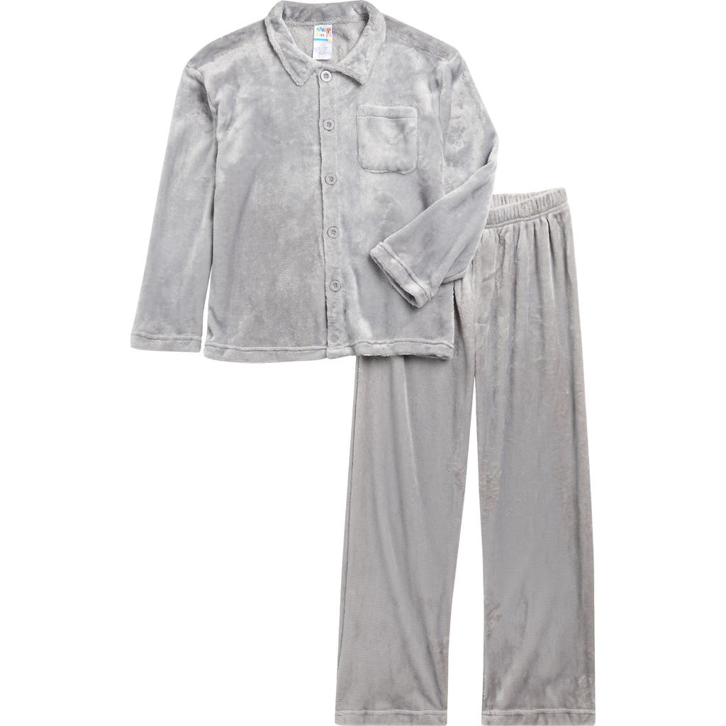 Sleep On It Kids' Plush 2-piece Pajamas In Gray