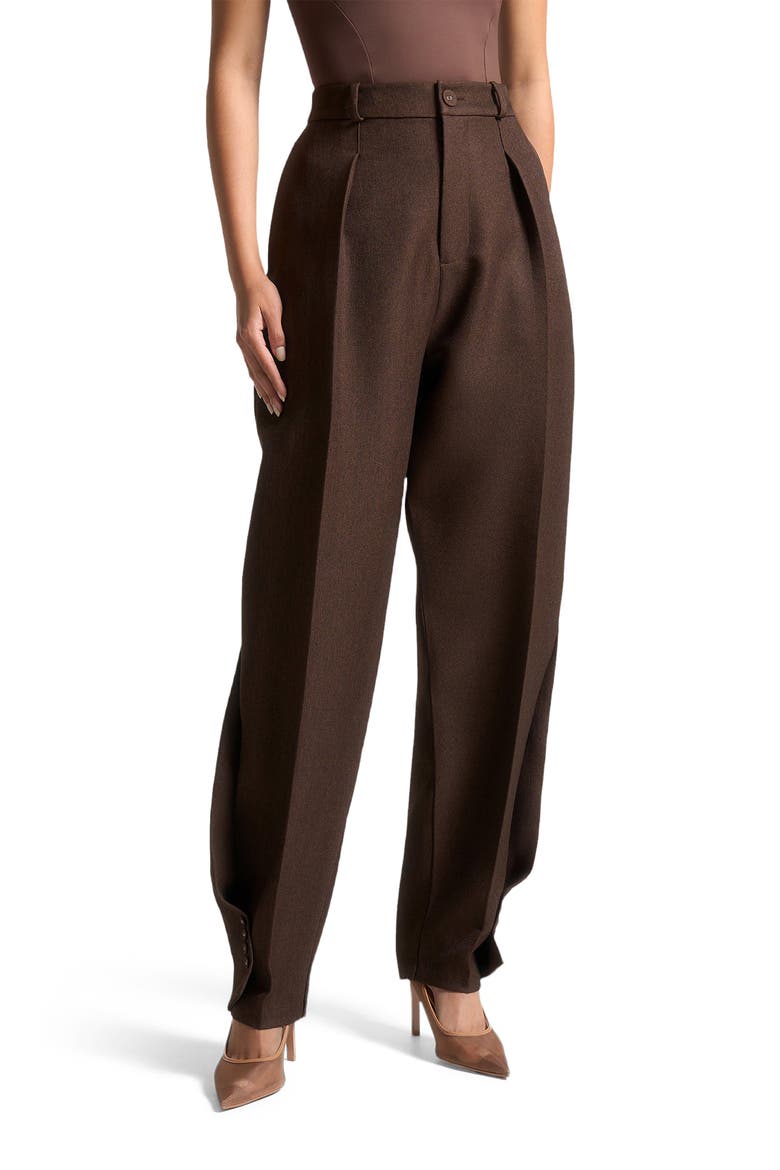 Sophie Twist Leg Tailored Trousers, Main, color, Brown