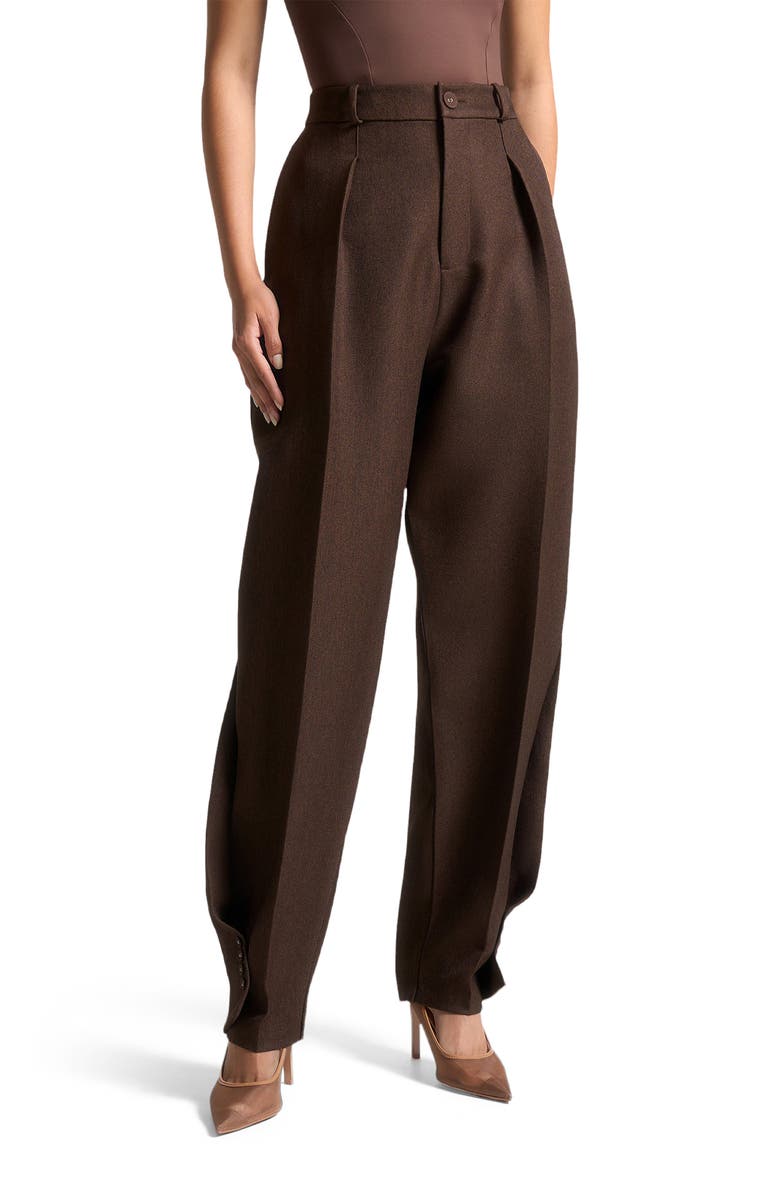 Manière De Voir Sophie Twist Leg Tailored Trousers, Main, color, Brown