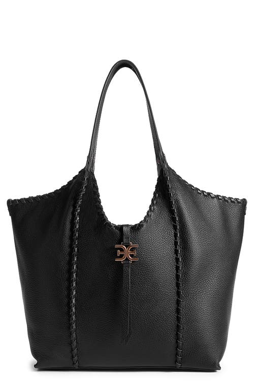 Sam Edelman Sylvia Whipstitched Expandable Tobo Bag In Black