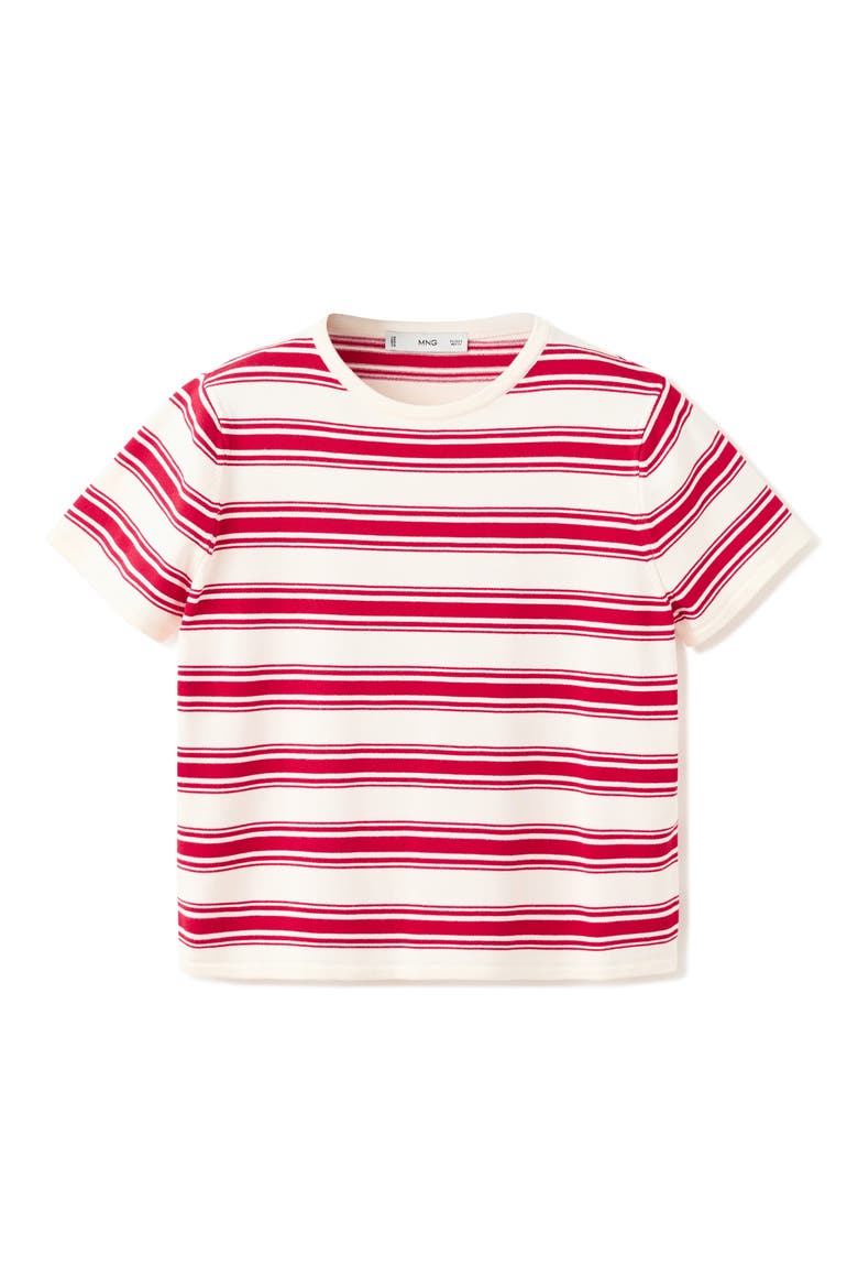 Stripe Short Sleeve Sweater, Alternate, color, RED