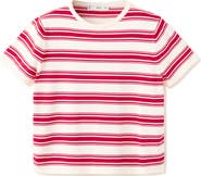 MANGO Stripe Short Sleeve Sweater