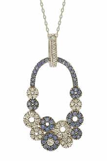 SUZY LEVIAN Blue Sapphire, Created White Sapphire, & Brown Diamond Pendant Necklace - 0.02ct.