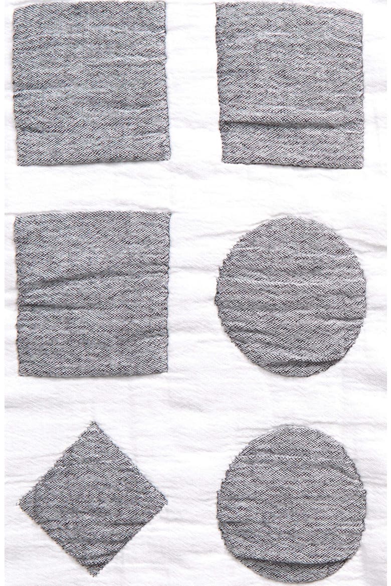 Shapes Jacquard Coverlet & Sham Set, Alternate, color, BLACK/ WHITE