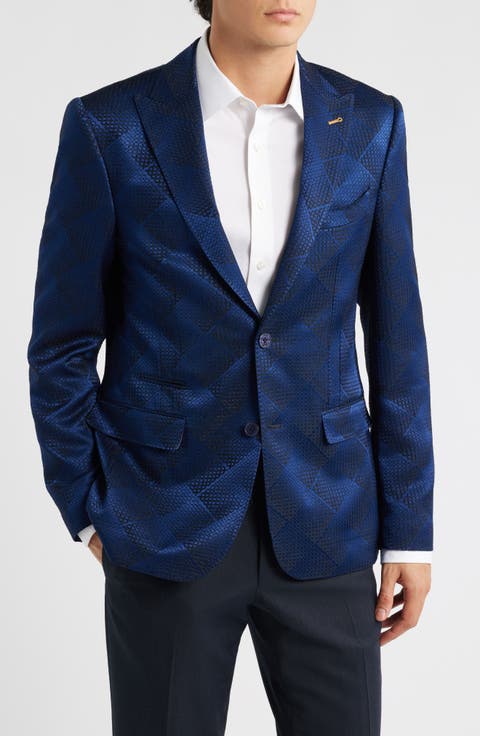 Navy Jacquard Blazer
