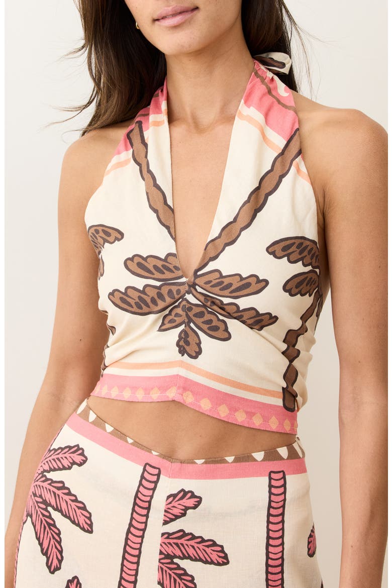 Saguaro Crop Halter Top, Main, color, DESERT DECO
