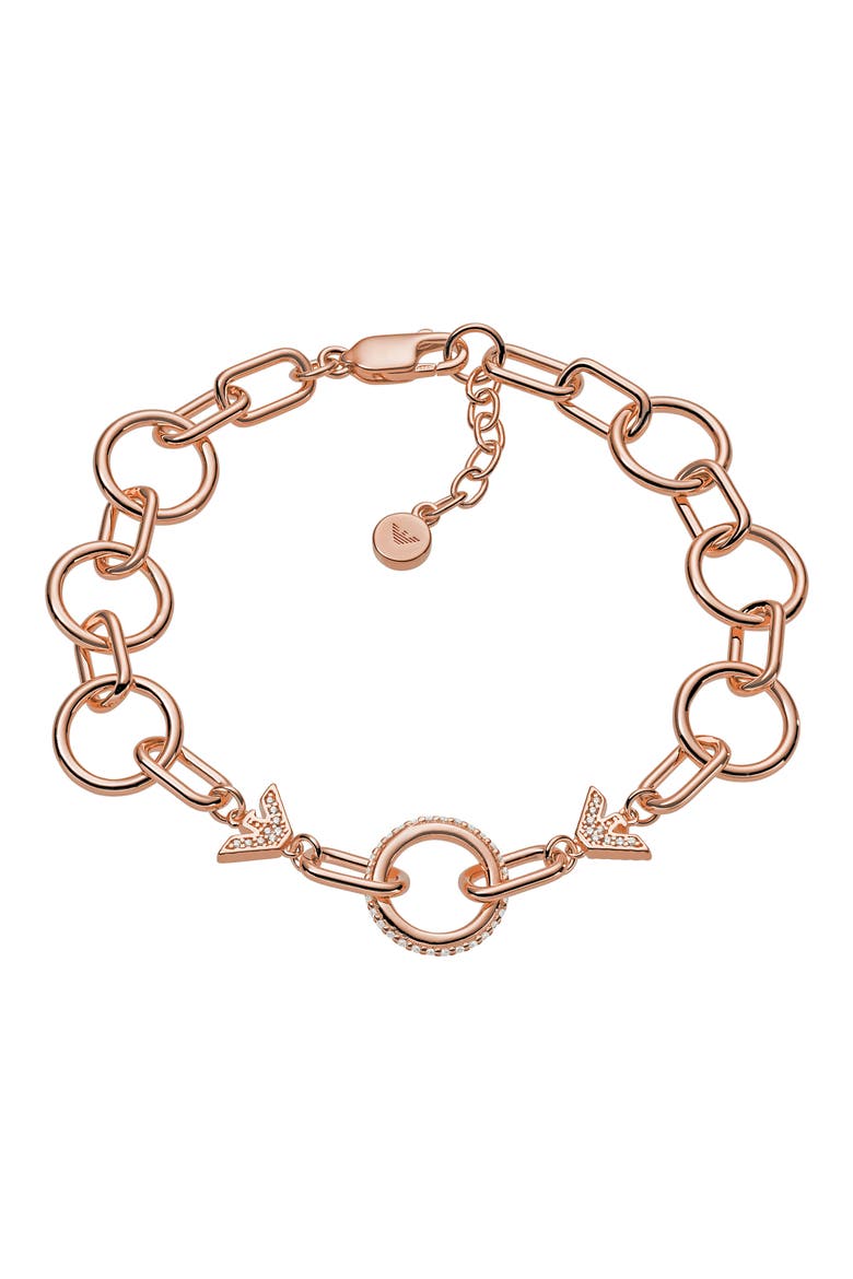 CZ Chain Bracelet, Main, color, ROSE GOLD