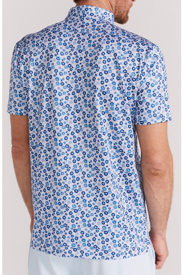 Beech Floral Performance Polo, Alternate, color, MAZARINE BLUE