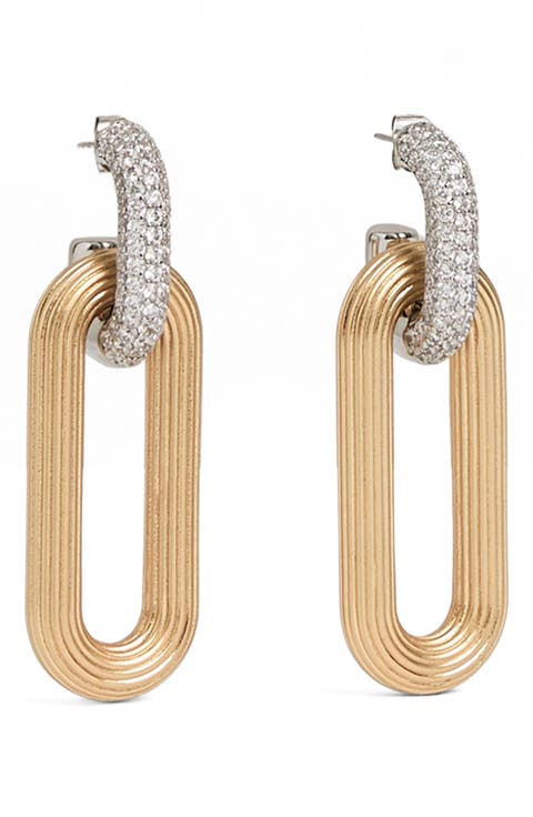 Callie Contour Pavé Drop Earrings
