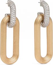 Reiss Callie Contour Pavé Drop Earrings