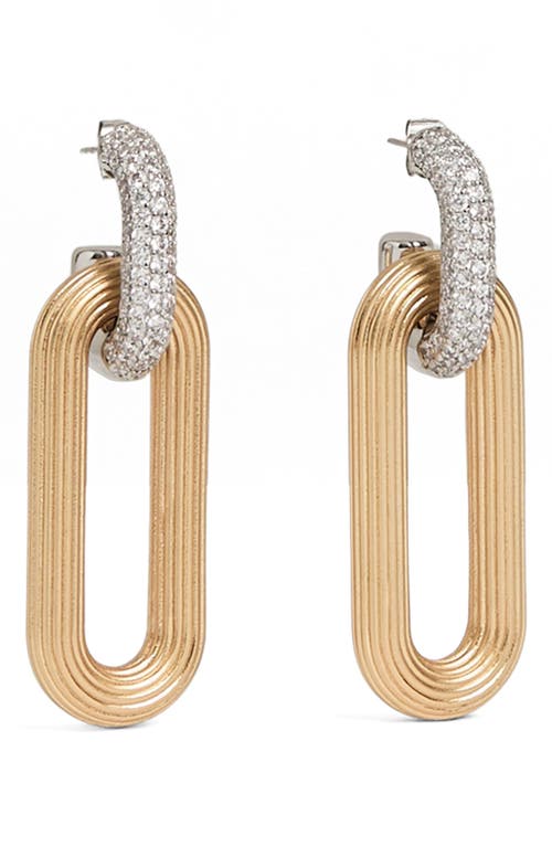 Reiss Callie Contour Pavé Drop Earrings In Gold/silver Tone/crystal