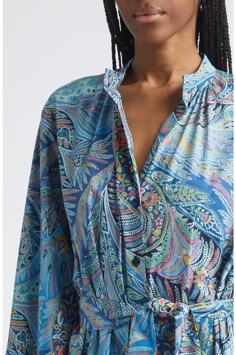 Paisley Long Sleeve Maxi Dress, Alternate, color, PRINT ON BLUE BASE
