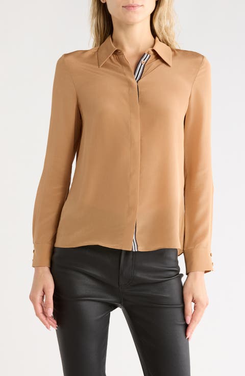 Willa Silk Hidden Placket Shirt