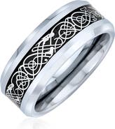 BLING JEWELRY Men's Celtic Dragon Titanium Band Ring