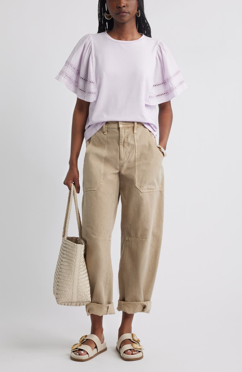 Treasure & Bond Mixed Media Top, Alternate, color, Purple Moss