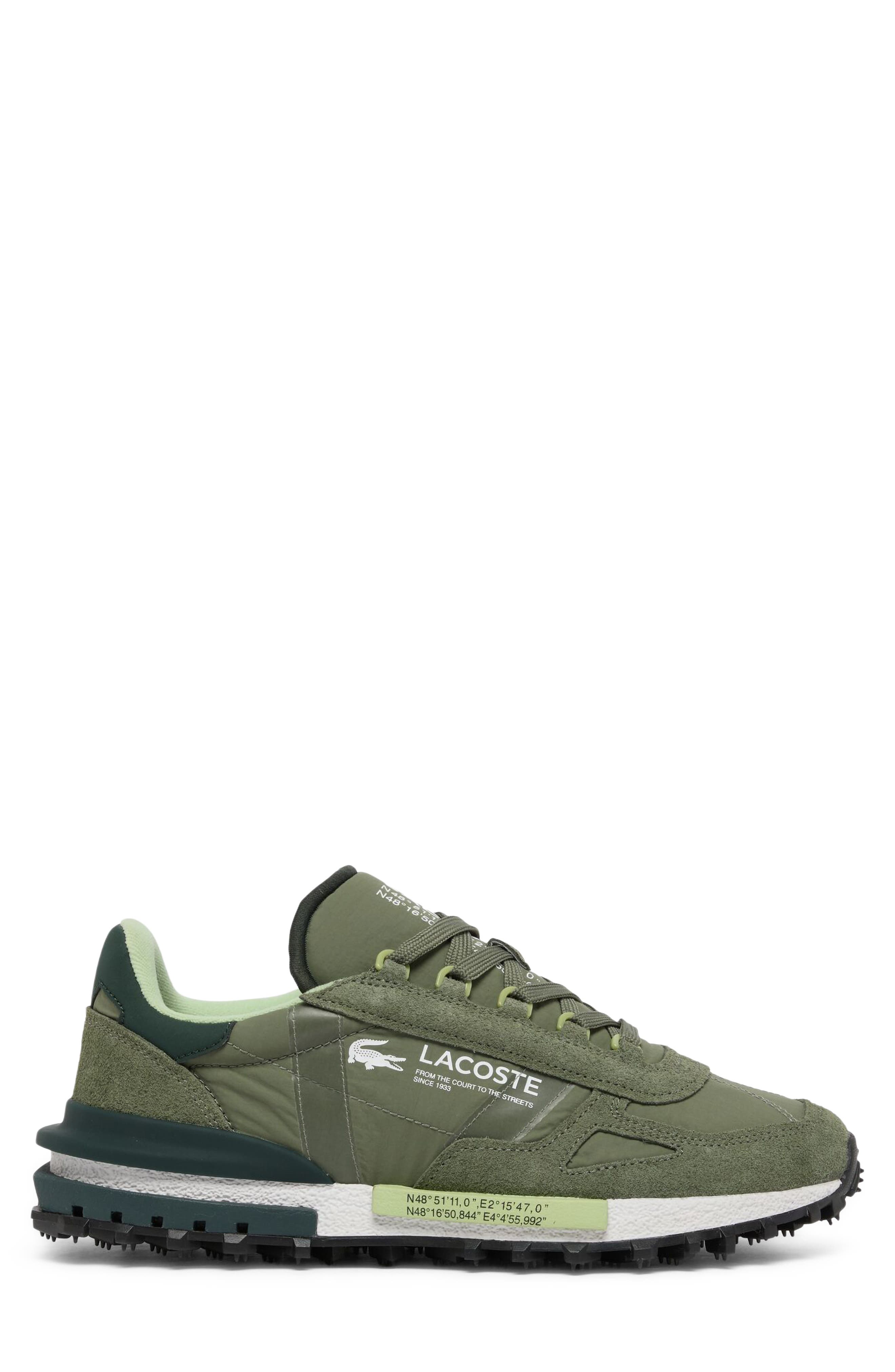 Lacoste Elite Active Sneaker, Alternate, color, Khaki/ White