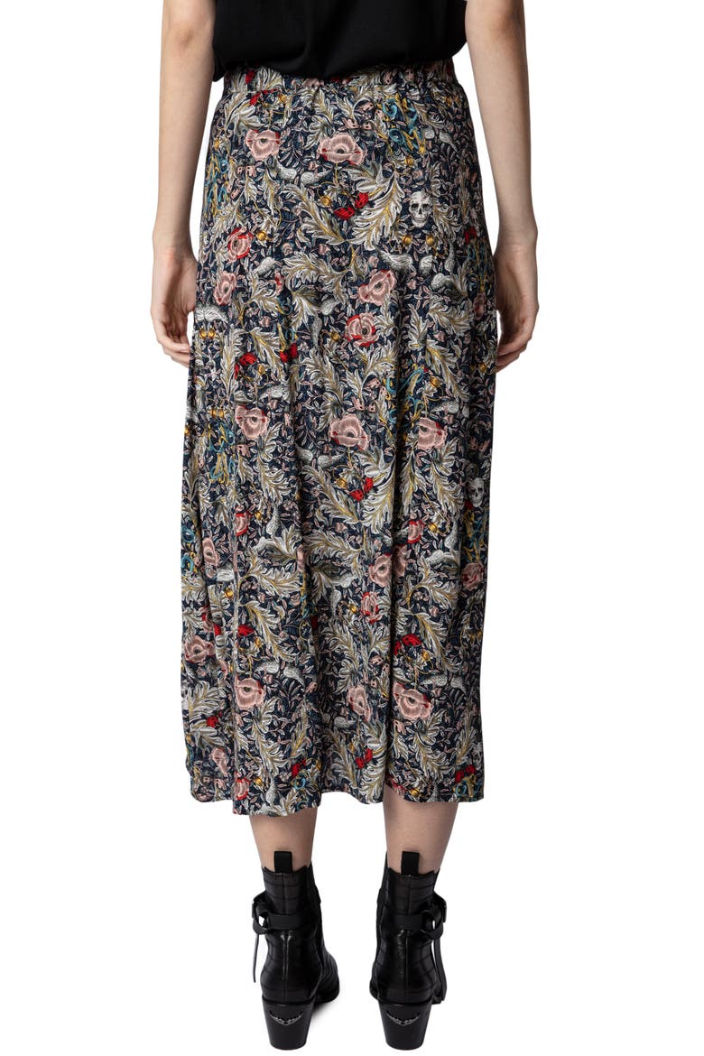 June Soft British Flowers Skirt, Alternate, color, BLUEBERRY