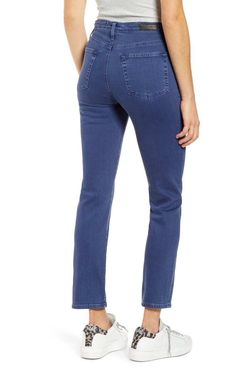 AG The Isabelle Button Fly High Waist Ankle Straight Leg Jeans, Alternate, color,